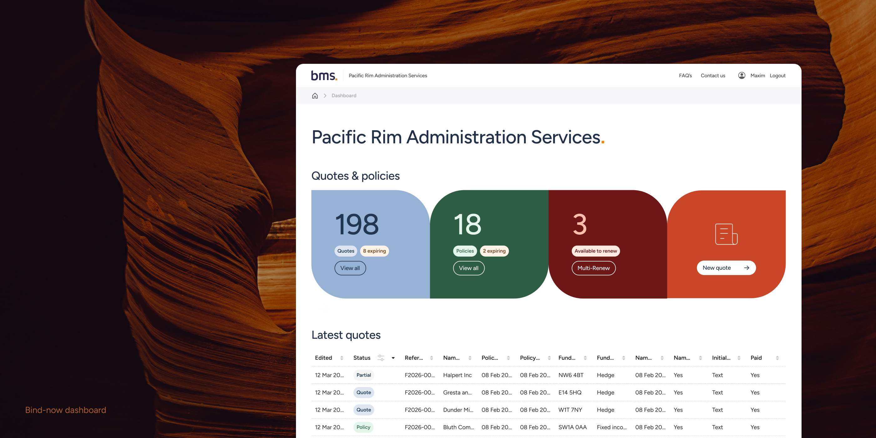 BMS design principles cards and component inspector showing the configurable design system