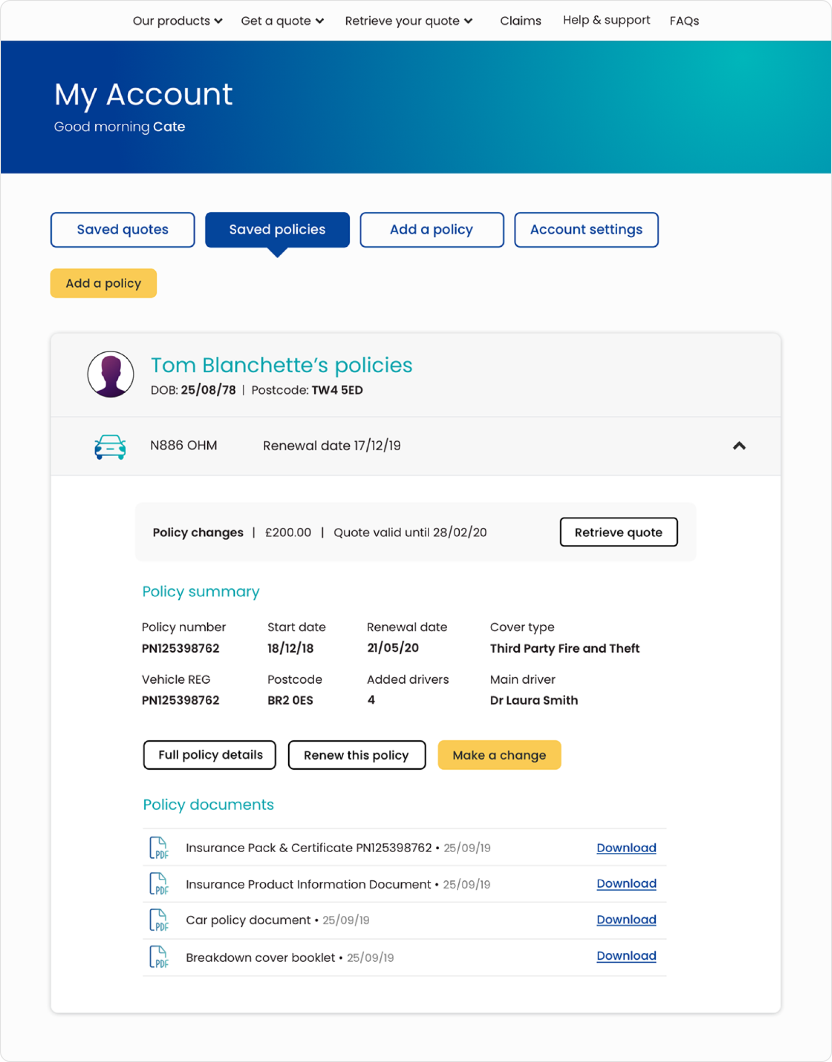 Churchill brand policy management interface